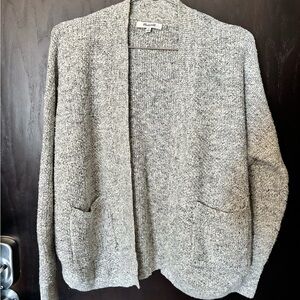 Madewell Black and White Marled Knit Cardigan